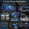 2026New AI Smart Glasses 1200P Camera 4K Anti-Shake Cycling Windproof Goggles AI Voice Translator Call Open Ear Audio Sunglasses