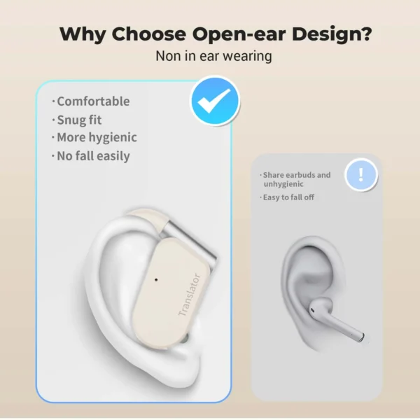 Wooask M9 Translator Earbuds,OWS Two-Way Real Time Translator Earphone ,Online 144 Languages with 11 Offline Packs, No WiFi Need