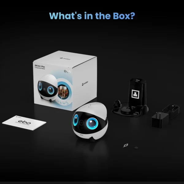 EBO AIR 2 PLUS Intelligent Pet Companion Robot, 3k Camera, Video Call and AI Artificial Intelligence Patrol Function