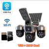 4G Sim Card Solar CCTV PTZ  Outdoor Wireless Human Detection PIR WiFi IP Camera with Siren Solar Powered CCTV Solar Light