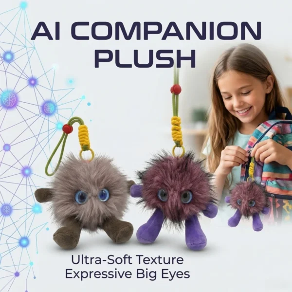 Smart Voice AI Multilingual Plush Toy LED Eyes Interactive Companion forKids Storytelling Music Playback Entertaining Gift E-Pet