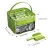 Compact Double Layer Ice Cube Tray with Lid and Bin, Pull-Out Ice Drawer with Portable Handle, Kitchen Accessories, Gadgets