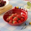 Multicolor Fruit Bowl with Forks ABS Plastic Kitchen Supplies Fruit Serving Plate Large Capacity Snack Plate Home Decoration