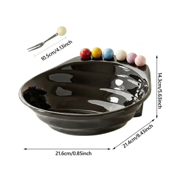 Multicolor Fruit Bowl with Forks ABS Plastic Kitchen Supplies Fruit Serving Plate Large Capacity Snack Plate Home Decoration