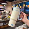 JUSTINLAU 1 Piece Stainless Steel Insulated Cup Car  Insulated Straw Cup 750ml with Handle  Stylish Outdoor Insulated Coffee Cup