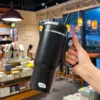 JUSTINLAU 1 Piece Stainless Steel Insulated Cup Car  Insulated Straw Cup 750ml with Handle  Stylish Outdoor Insulated Coffee Cup