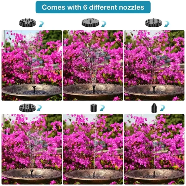 13cm, 16cm, 18cm Floating Solar Fountain Pumps - Perfect for Bird Baths, Garden Outdoor Water Pool and Pond Decoration