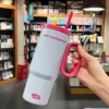 JUSTINLAU 1 Piece Stainless Steel Insulated Cup Car  Insulated Straw Cup 750ml with Handle  Stylish Outdoor Insulated Coffee Cup