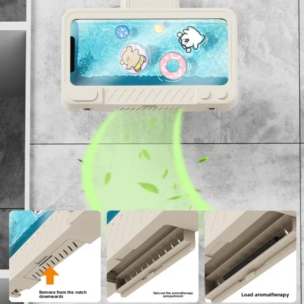 Universal Waterproof and Anti-fog Mobile Phone Case No Punching Bathroom Waterproof Bracket Toilet Bath Shower Phone Holders