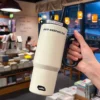 JUSTINLAU 1 Piece Stainless Steel Insulated Cup Car  Insulated Straw Cup 750ml with Handle  Stylish Outdoor Insulated Coffee Cup
