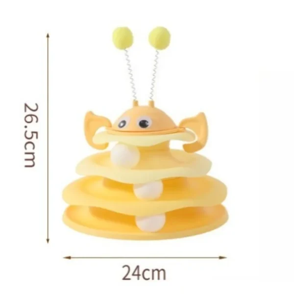 1pcs Cat toy little bee play plate spinning ball amusement ice cream funny relief artifact three layers to relieve boredom