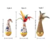 Portable Cat Tumbler Wobbler with Colorful Feather Wear-Resistant Interactive Twist Toy for Indoor Pets