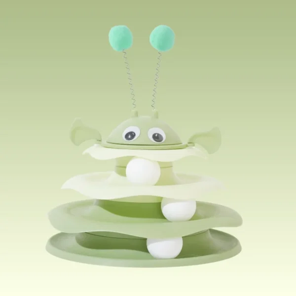 1pcs Cat toy little bee play plate spinning ball amusement ice cream funny relief artifact three layers to relieve boredom