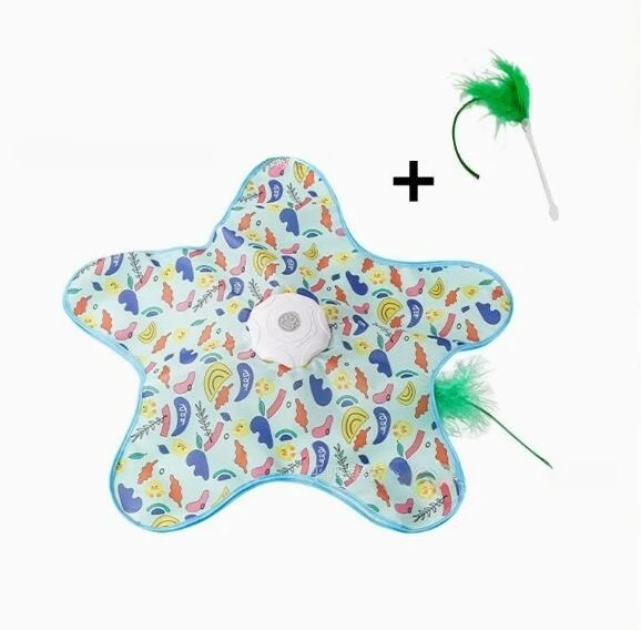 Cat Toys Interactive Hide and Seek Cat Toy with Mouse Squeaky Motion Activated Moving Concealed Feathers Kitten Teaser Toy